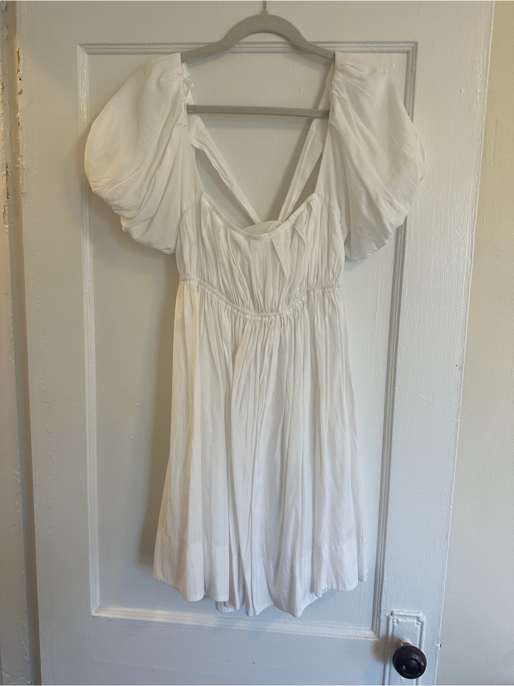White Puff Sleeve Dress